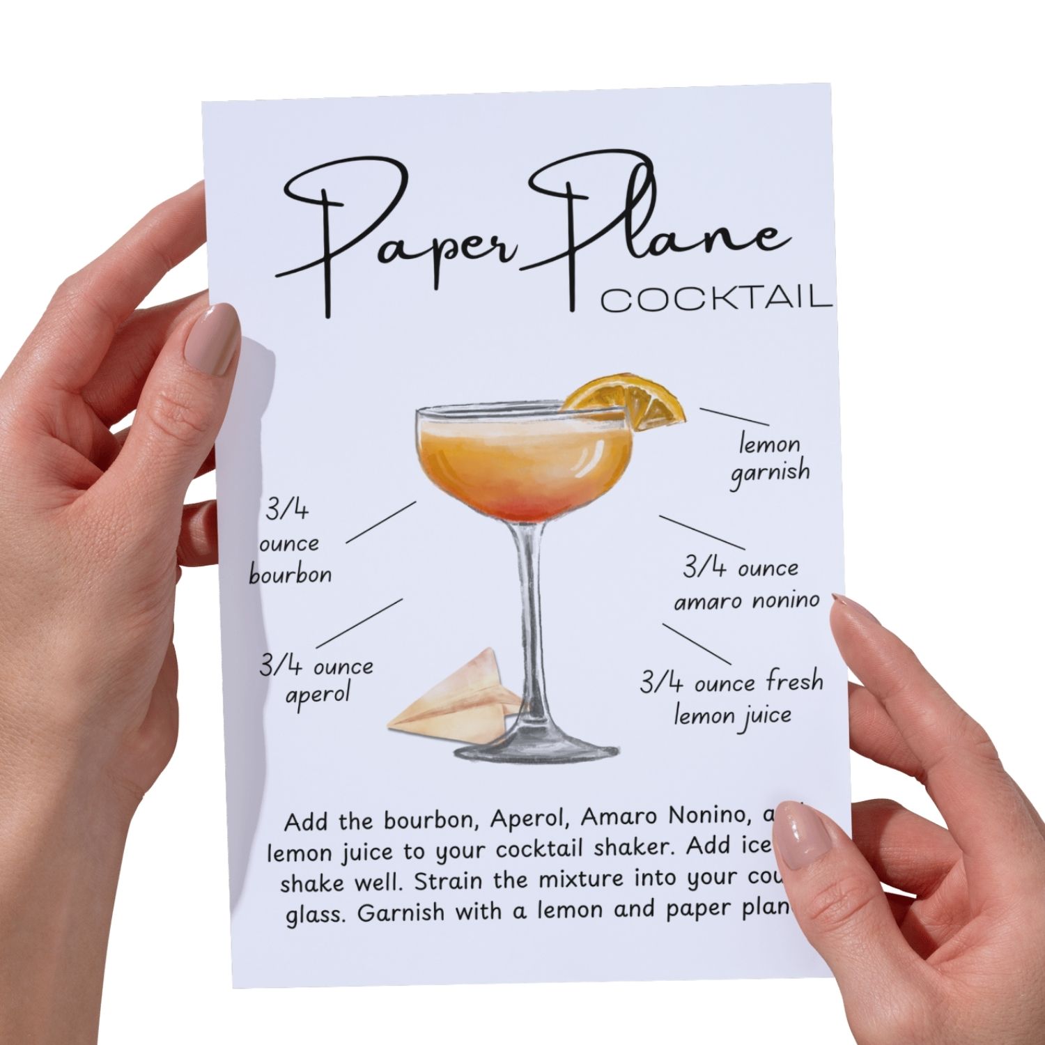 Paper Plane Aperol Cocktail Paper Plane Aperol Cocktail